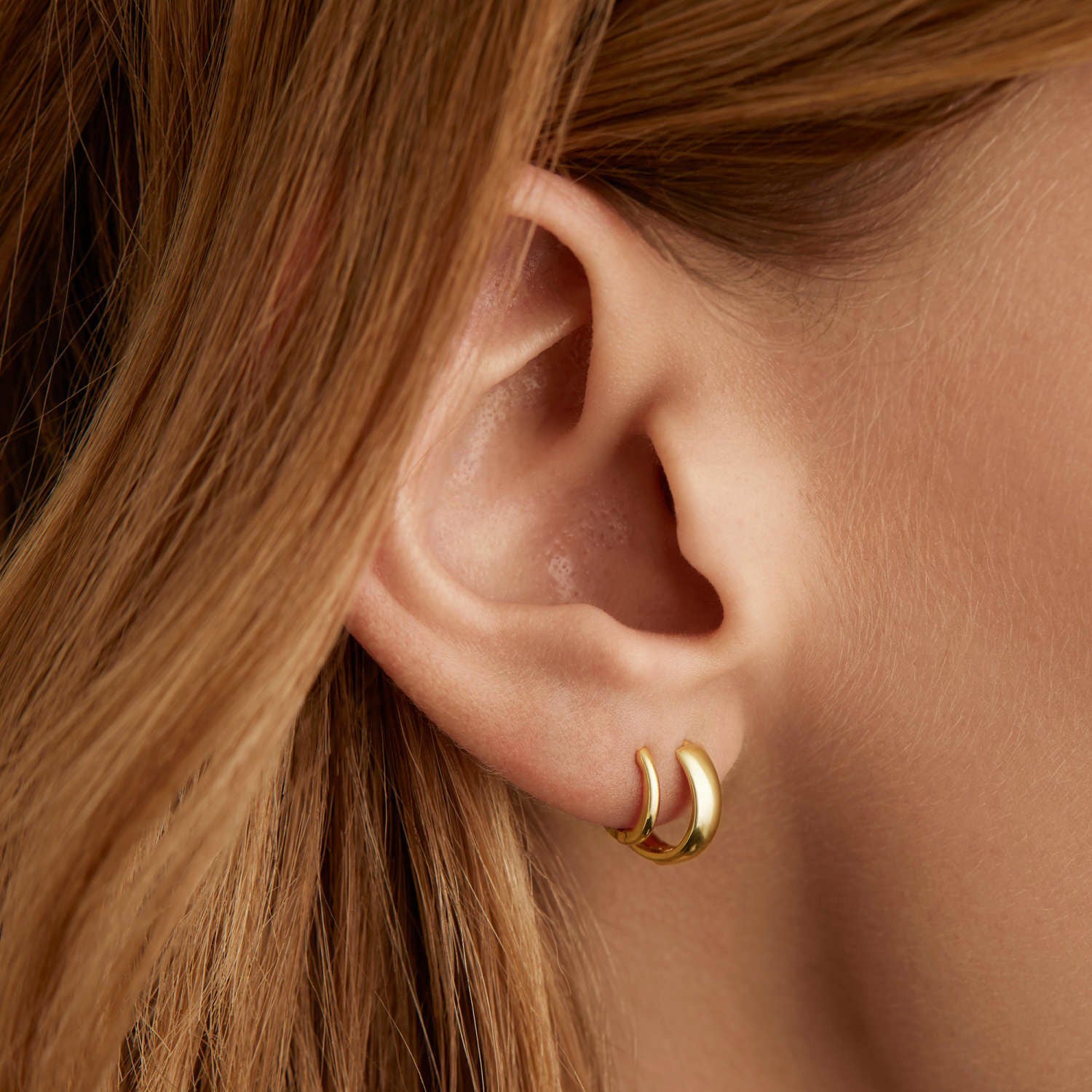 Hoop Earrings, Small Hoop Earrings, 14K White Gold Earrings 14K White Gold / 18mm